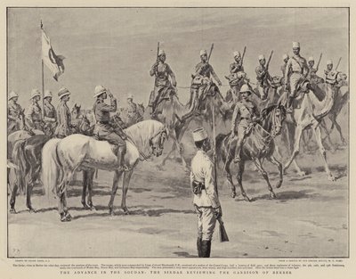 The Advance in the Soudan, the Sirdar reviewing the Garrison of Berber by Frank Dadd